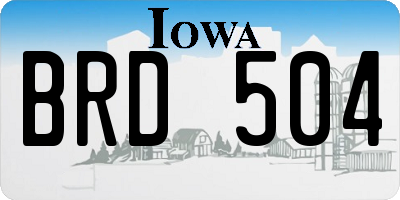 IA license plate BRD504