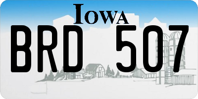 IA license plate BRD507