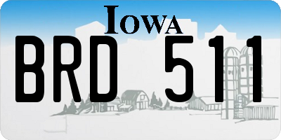 IA license plate BRD511