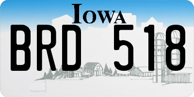 IA license plate BRD518