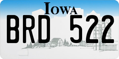 IA license plate BRD522