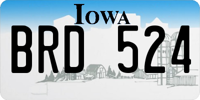 IA license plate BRD524