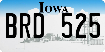 IA license plate BRD525