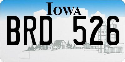 IA license plate BRD526
