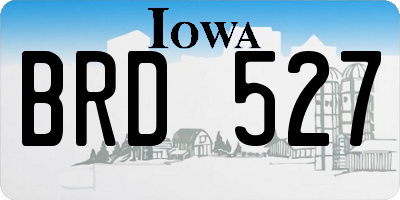 IA license plate BRD527