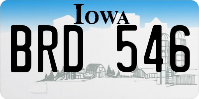 IA license plate BRD546