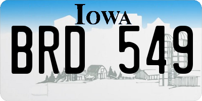 IA license plate BRD549