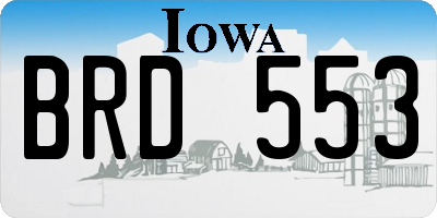 IA license plate BRD553