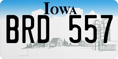 IA license plate BRD557