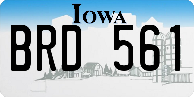 IA license plate BRD561