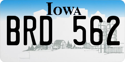 IA license plate BRD562