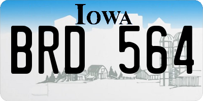 IA license plate BRD564