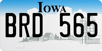 IA license plate BRD565