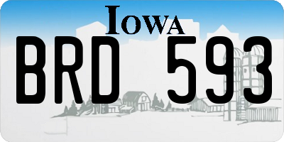 IA license plate BRD593