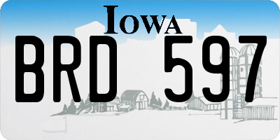 IA license plate BRD597