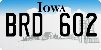 IA license plate BRD602