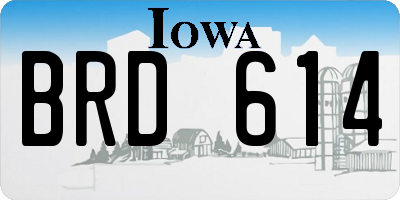 IA license plate BRD614