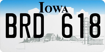 IA license plate BRD618