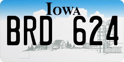IA license plate BRD624