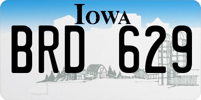 IA license plate BRD629