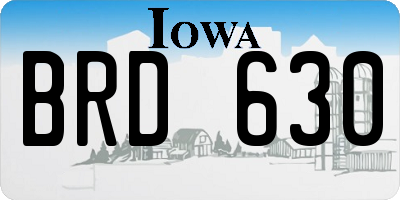 IA license plate BRD630