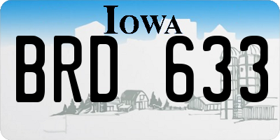 IA license plate BRD633