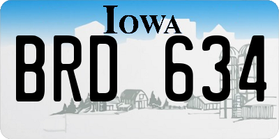 IA license plate BRD634
