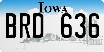 IA license plate BRD636