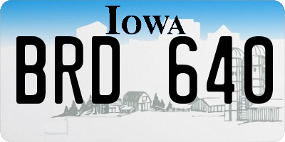IA license plate BRD640