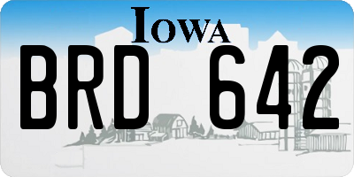 IA license plate BRD642