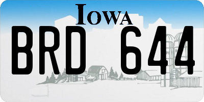IA license plate BRD644