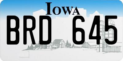 IA license plate BRD645