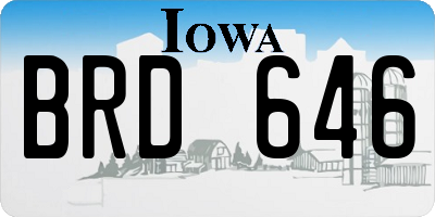 IA license plate BRD646