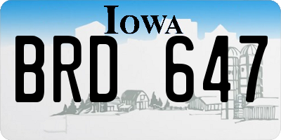 IA license plate BRD647