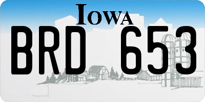 IA license plate BRD653