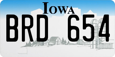 IA license plate BRD654