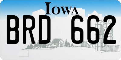 IA license plate BRD662
