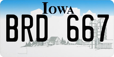 IA license plate BRD667