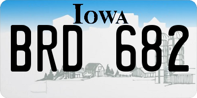 IA license plate BRD682