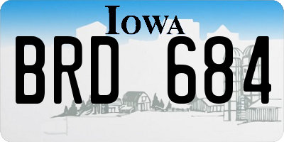 IA license plate BRD684