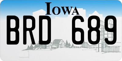 IA license plate BRD689