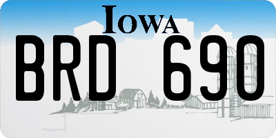 IA license plate BRD690
