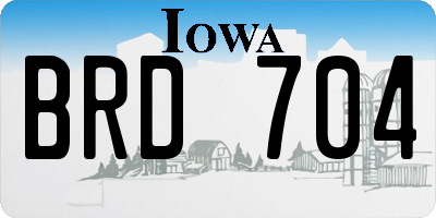 IA license plate BRD704