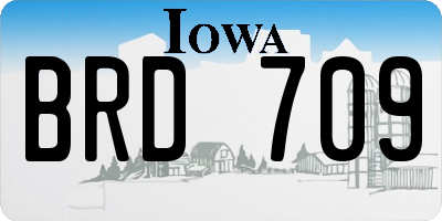 IA license plate BRD709