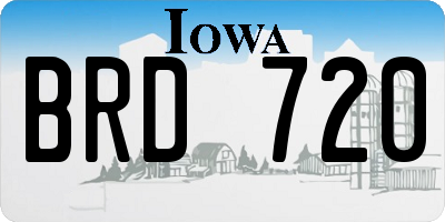 IA license plate BRD720