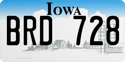 IA license plate BRD728