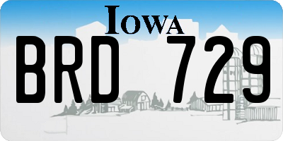 IA license plate BRD729