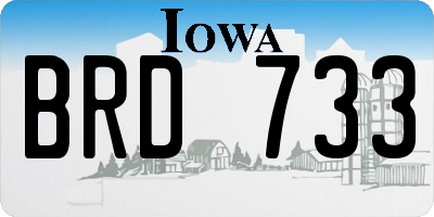 IA license plate BRD733