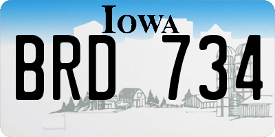 IA license plate BRD734