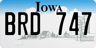 IA license plate BRD747